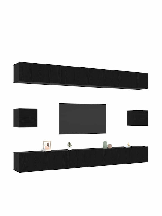 Furniture Living Room TV Unit Black Oak L100xW30xH30cm