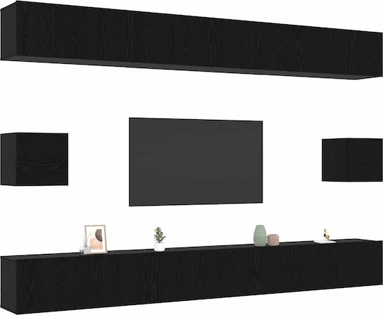 Furniture Living Room TV Unit Black Oak L100xW30xH30cm