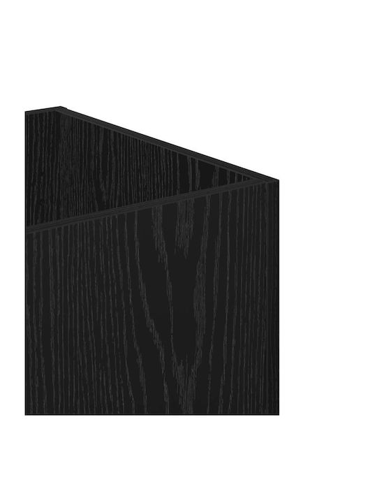 Entry Furniture with Mirror / Hanger & Bench Black Oak 80x31x40cm