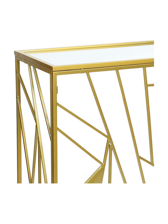 Metal Console Table with Mirror Golden L100xW33xH77cm