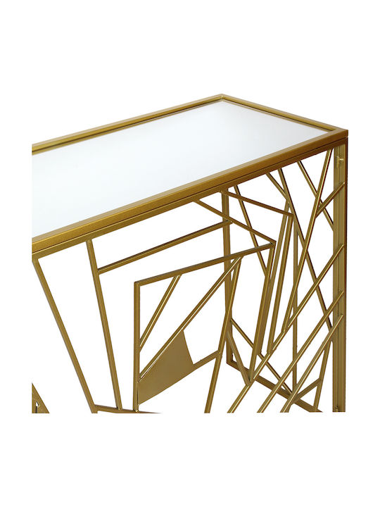Metal Console Table with Mirror Golden L100xW33xH77cm