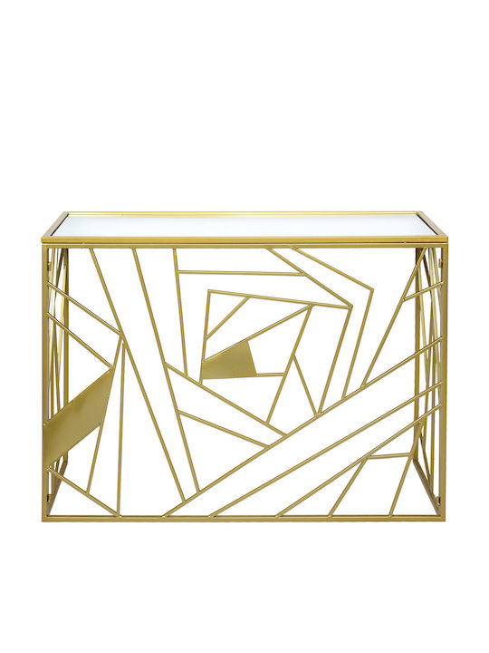Metal Console Table with Mirror Golden L100xW33xH77cm