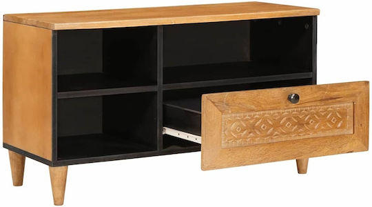TV-Ständer aus Massivholz Hellbraun M80xT33xH46cm