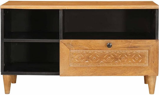 TV-Ständer aus Massivholz Hellbraun M80xT33xH46cm