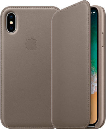 Apple Leather Folio Book Δερματίνης Καφέ (iPhone X / Xs)