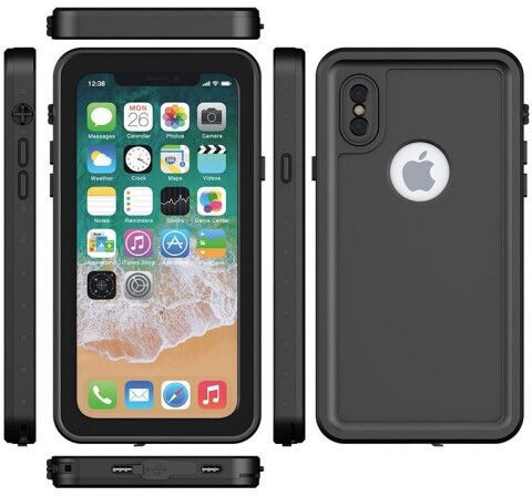 Redpepper Shockproof Waterproof 360 Full Cover Πλαστικό Αδιάβροχο Μαύρο (iPhone X / Xs)
