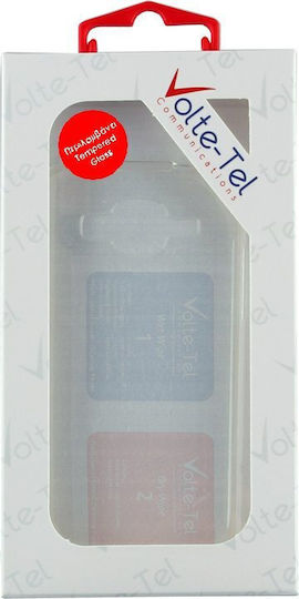 Volte-Tel Slimcolor Air Umschlag Rückseite Silikon Set mit Glas Weiß (Realme 7 Pro)