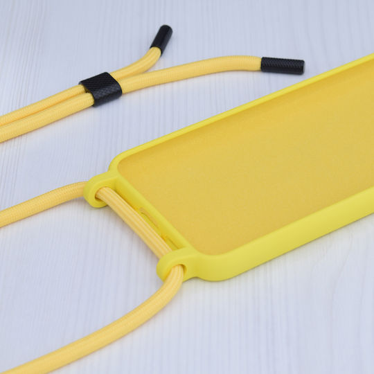 Techsuit Lanyard Back Cover Silicone with Strap Yellow (iPhone 15 Plus)