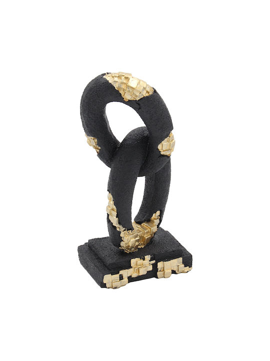 Decorative Polyresin 12x10x24 Cm Rings Black Gold Keskor 72318-2