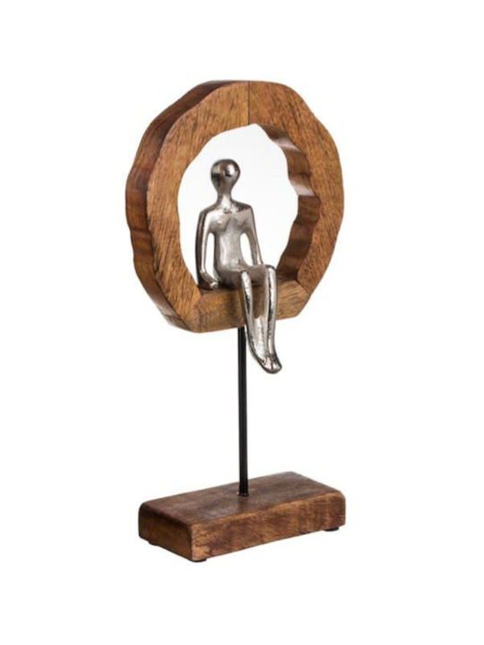 Tabletop Decor Wooden Wreath Hammered Figure 16.5x6x31.5cm