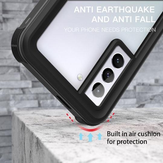 Redpepper Shockproof 360 Full Cover Plastic 2mm Waterproof Transparent / Black (Galaxy S21)