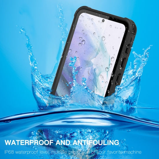 Redpepper Shockproof 360 Full Cover Plastic 2mm Waterproof Transparent / Black (Galaxy S21)