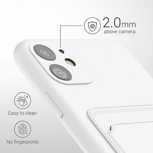 Forcell Back Cover Silicon cu Suport pentru Carduri Alb (iPhone 11)
