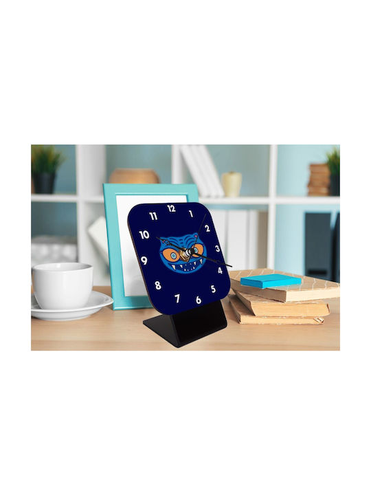 Koupakoupa Huntrix Derpy The Blue Tiger Tabletop Clock with Indicators Wooden Blue