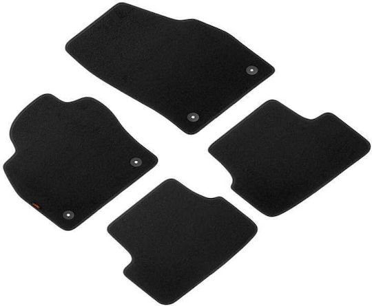 Lampa Set of Front and Rear Mats 4pcs for Seat Arona / Ibiza Volkswagen Polo Audi A1 Black