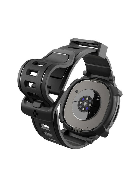 Spigen Rugged Armor Pro Silikonhülle in Schwarz Farbe für Samsung Galaxy Watch 8 Classic 46 mm