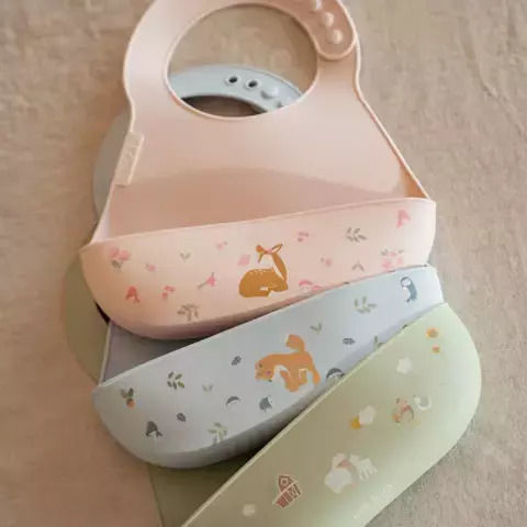 Little Dutch Mio Fairy Garden Waterproof Bib Silicone with Pocket Fairy Garden