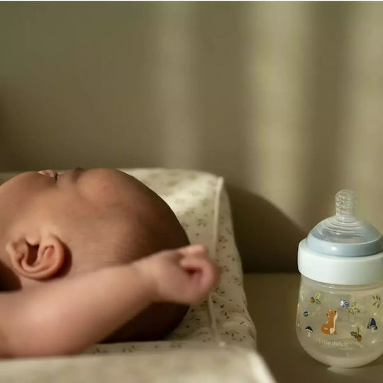 Little Dutch Plastic Baby Bottle Mio Forest Friends Anti-Colic with Silicone Nipple for 0+, 0+ m, months Transparent 165ml
