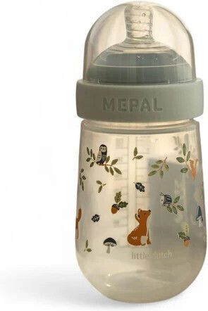 Little Dutch Plastic Baby Bottle Forest Friends Anti-Colic with Silicone Nipple for 0+, 0+ m, months Transparent 240ml