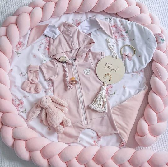 Sparrow Crib Bumpers Braided Inside Salmon 220cm
