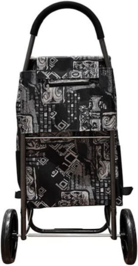 Stoff Einkaufswagen Klappbar Schwarz 48x30x98cm