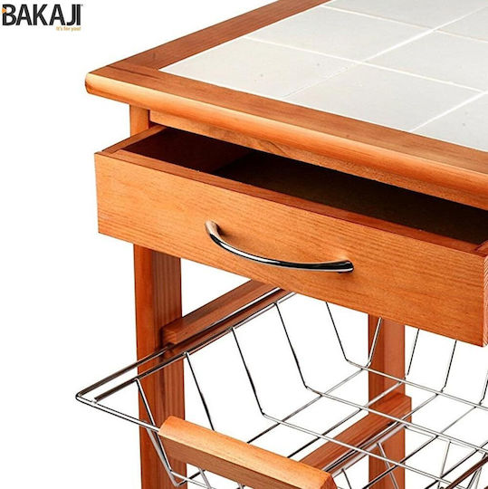 Bakaji Τρόλεϊ Ξύλινο Λευκό 02662784 Bakaji Τρόλεϊ Ξύλινο Λευκό 02662784