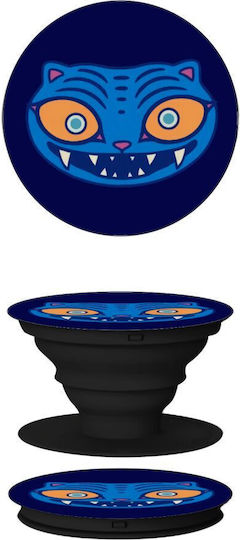 Huntrix Derpy Blue Tiger Phone Holders Stand Μαύρο Βάση Στήριξης Κινητού Στο Χέρι