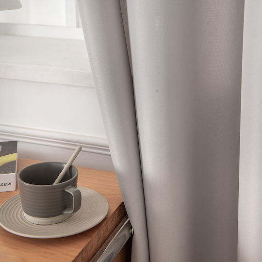 Beauty Home Curtain with Grommet Art 8443 Gray 140x270cm