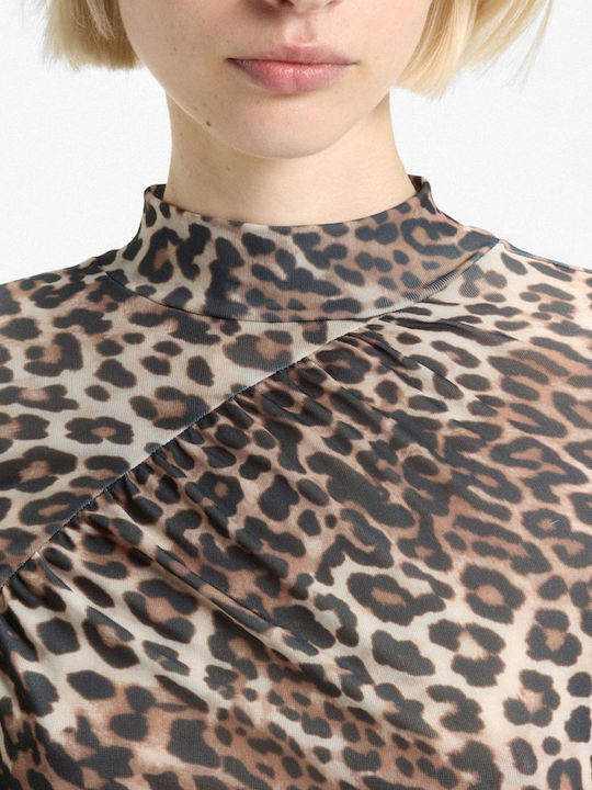 Dardonnay Women's Blouse Animal Print Leopard