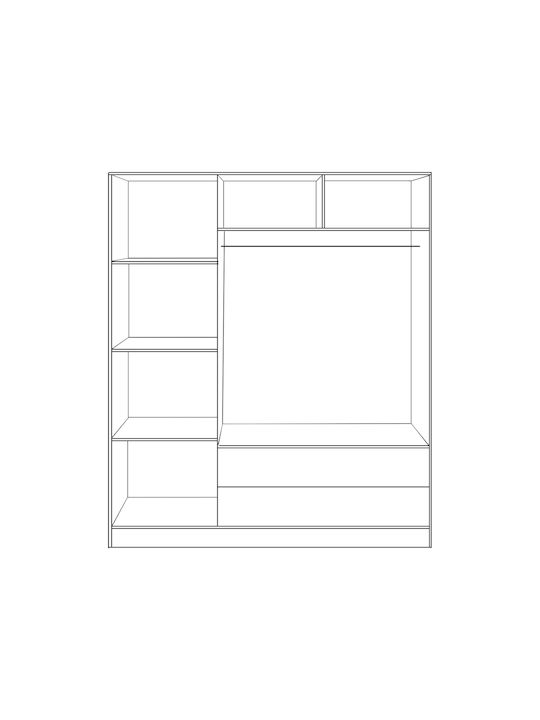 Triple Door Wardrobe Carly Sonama-grey 150x55x180cm