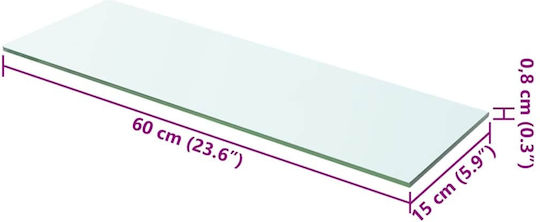 Прозрачен Стенен Рафт 60x15x0.8см