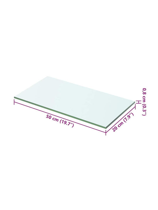 Ράφια Τοίχου Διάφανα (2τμχ) 50x20x0.8εκ.