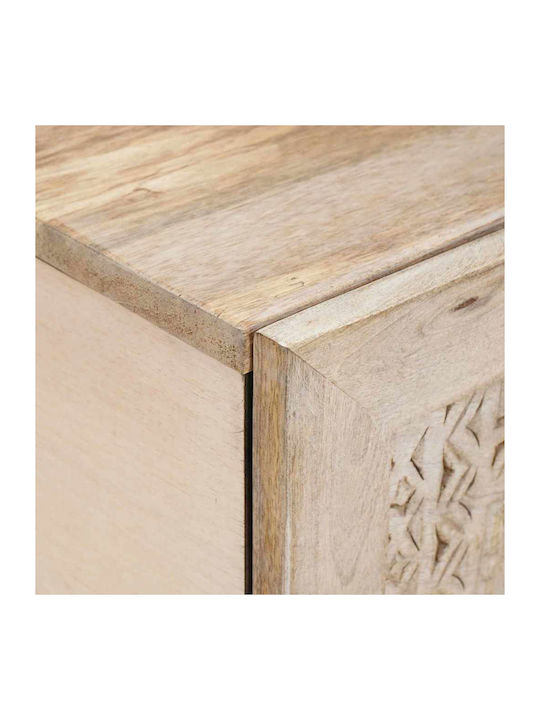 Rectangular Central Coffee Table Made of Solid Wood Beige M80xL50xH40cm