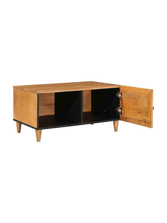 Rectangular Central Coffee Table Made of Solid Wood Light Brown M80xW50xH40cm