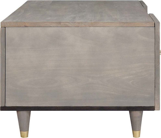 Rectangular Central Coffee Table Made of Solid Wood Gray 100x54x40 cm
