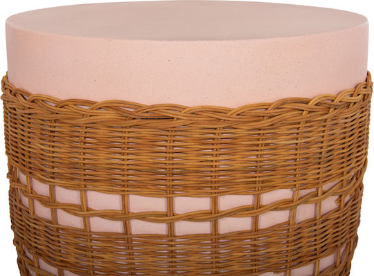 Round Side Table Fiber Pink Natural 44.5x44.5x45 cm