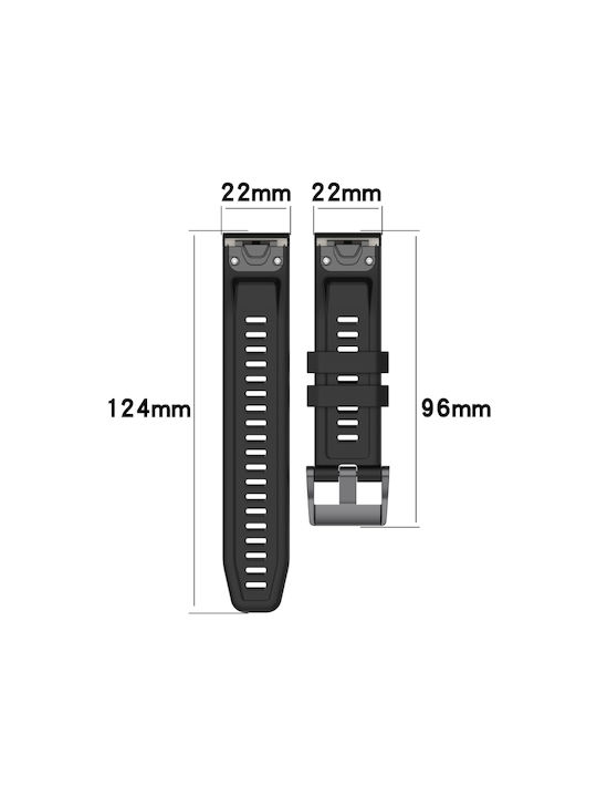 Armband Rostfreier Stahl Schwarz (Garmin Fenix 7 Sapphire Solar 22mm)