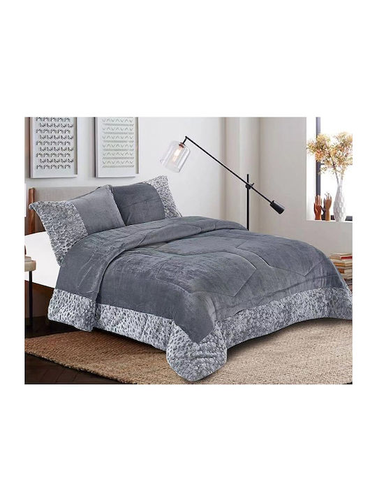 Kipper Duvet Cover Set Queen 220x240cm Pilar Grey 3pcs
