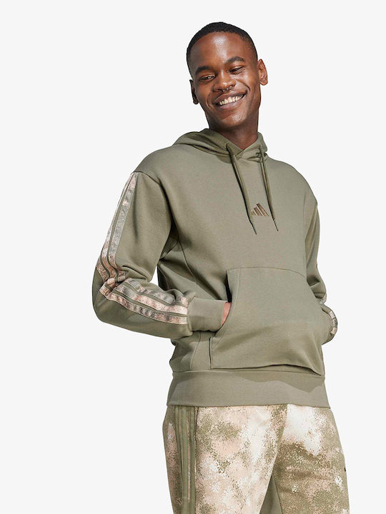 Adidas Seasonal Aop Hoodie Sweatshirt with Hood Khaki