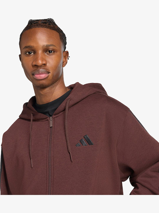 3 Streifen Sweatshirt mit Kapuze Braun