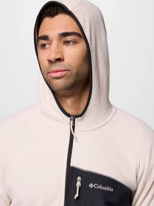 Trek Ανδρική Ζακέτα Fleece με Κουκούλα Μπεζ