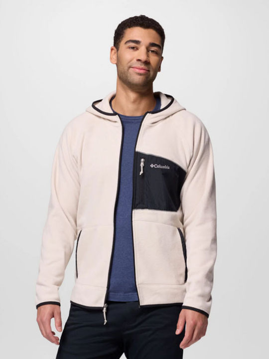 Trek Ανδρική Ζακέτα Fleece με Κουκούλα Μπεζ