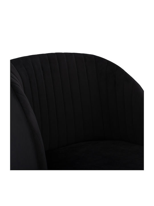 Leah Dining Room Velvet Armchair Black 53x57x81cm 2pcs