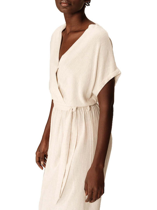 Summer Maxi Shirt Dress Ecru Beige