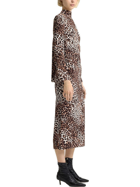 Kunera1 Midi Dress with Tearing Leopard