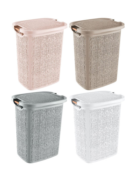 Viosarp Καλάθι Απλύτων Πλαστικό 60lt με Καπάκι 47x39x58cm Γκρι