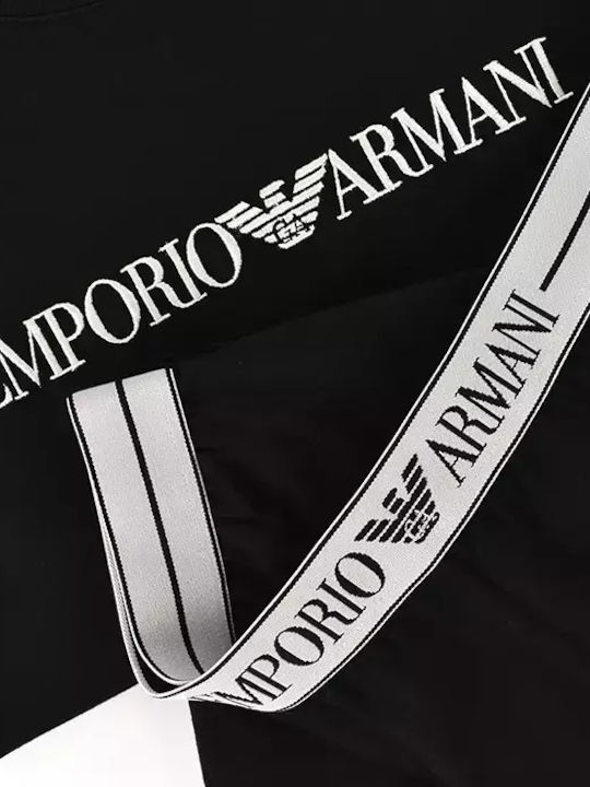 Emporio Armani Χειμερινό Γυναικείο Σετ Πιτζάμας Μαύρο