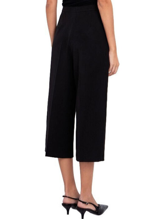 Damen Hoch tailliert Culotte in Lockerer Passform Black