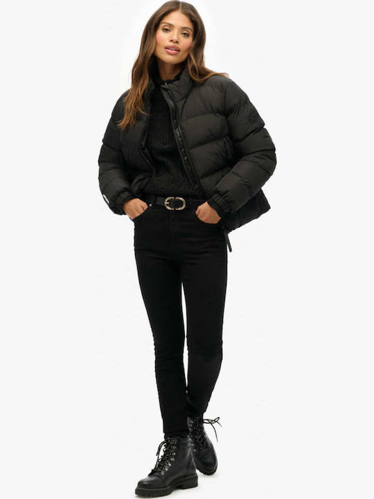 D1 Sdsw Non Hooded Sports Puffer Jkt Γυναικείο Αθλητικό Μπουφάν Μαύρο