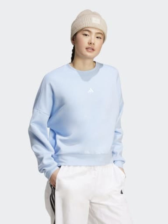 Logo Women's Sweatshirt Hooded Turquoise